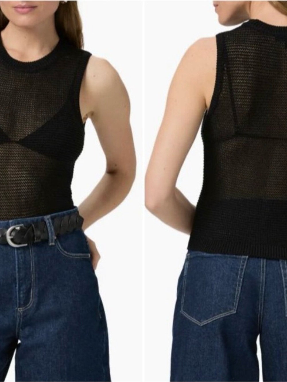 Paige Sleeveless Sheer Knit Top